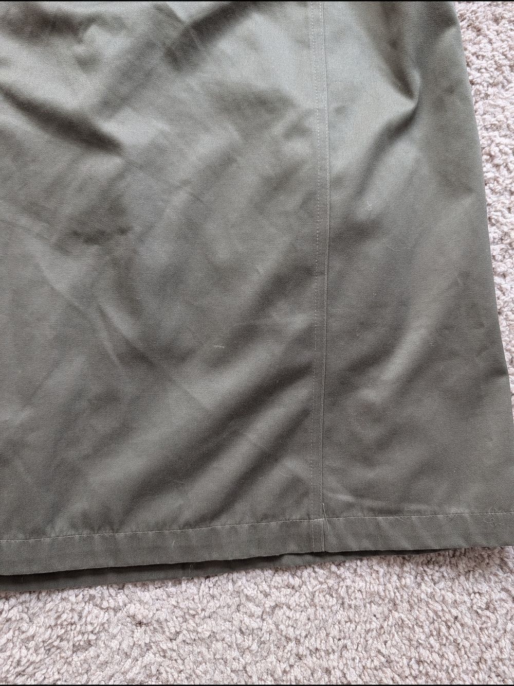 Chaps Ralph Lauren Mens Olive Green Vintage Double Breasted Trench Coat Size 46R - Picture 12 of 16